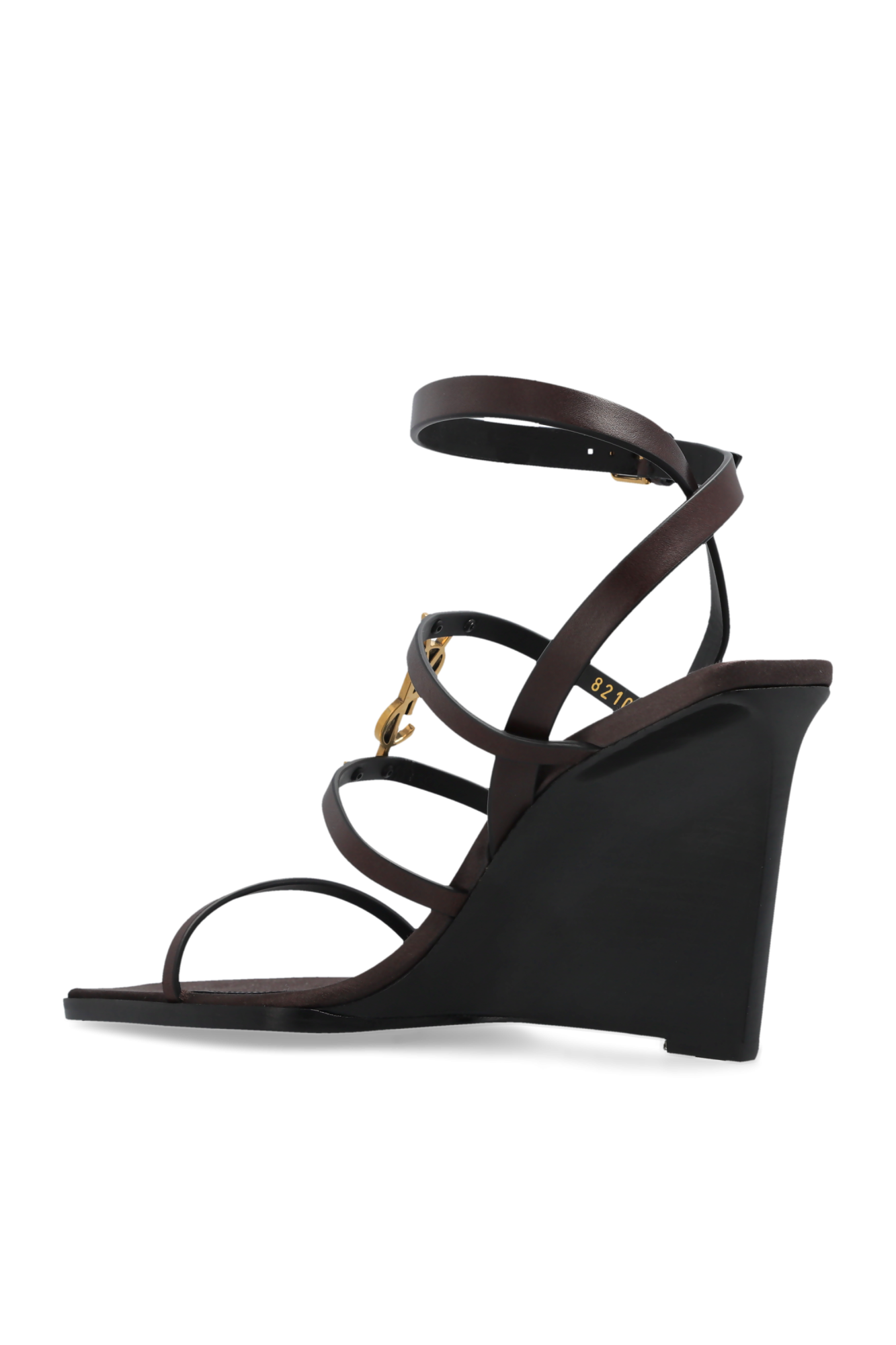サンダル・ミュール Saint Laurent Black Leather Cassandre Wedges 0400017994440_NERO?wid=600&hei